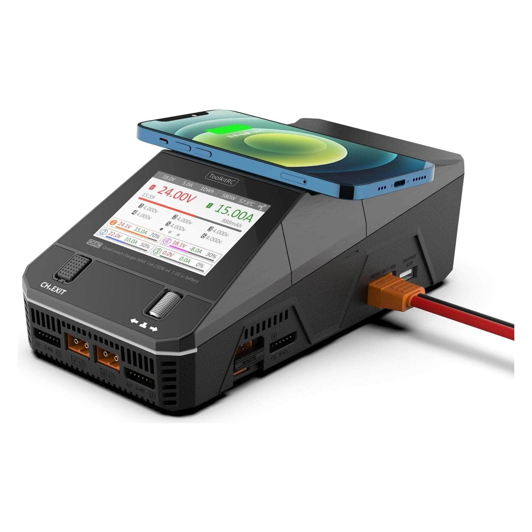 ToolKitRC Q6AC 1000W 50A 1-6S Quad Channel AC/DC Smart Charger - Black for fpv drones 4