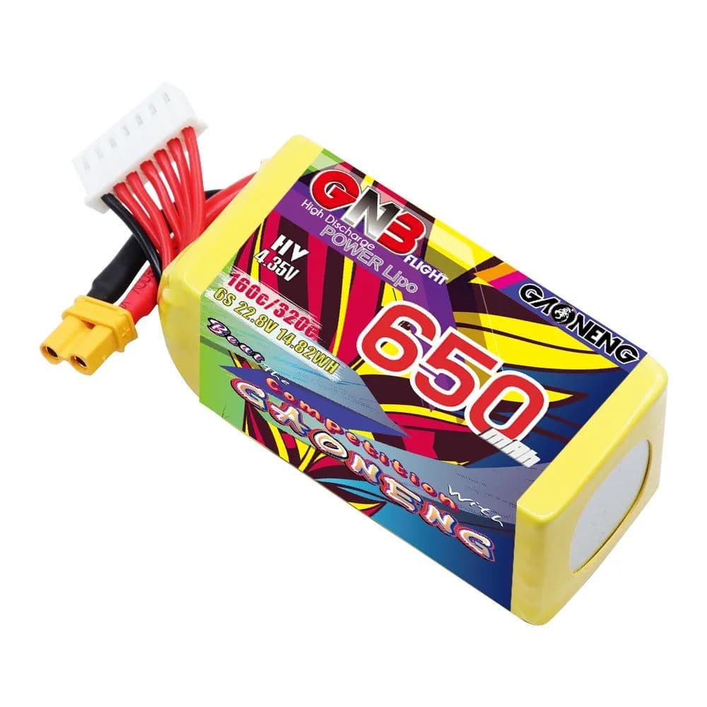 Gaoneng GNB 6S 22.8V 650mAh 160C HV Lipo Battery - XT30 for fpv drones 4