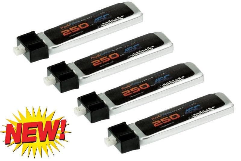 Powerhobby 1S 3.7V 250Mah 45C Lipo Battery 4 Pack for fpv drones 1