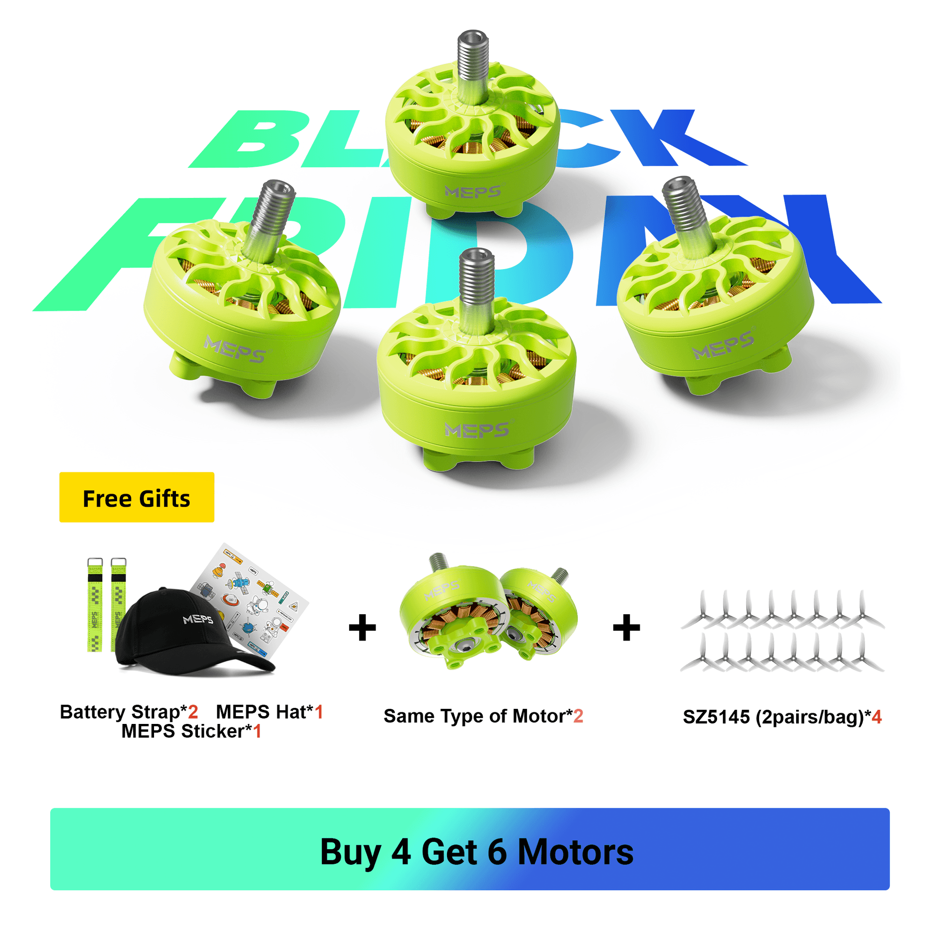 SZ2207 FPV Brushless Drone Motors 6PCS & Free Props for fpv drones 15