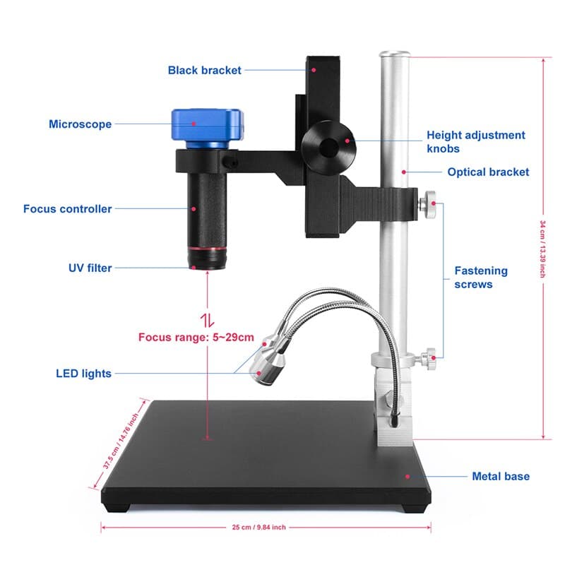 Andonstar AD1605 4K HDMI FHD Digital Microscope HDMI/USB 150X Camera Set For Phone PCB SMD CPU Soldering Watch camera Repair for fpv drones 6