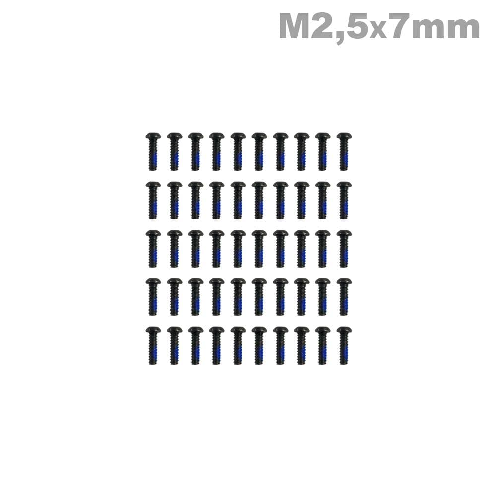 M2.5x7 Bolkop Schroef (50 stuks) - ZWART