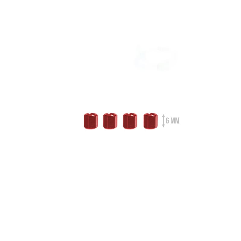 M3 Aluminium Standoffs (4 stuks) - HEX - 6mm - ROOD for fpv drones 1