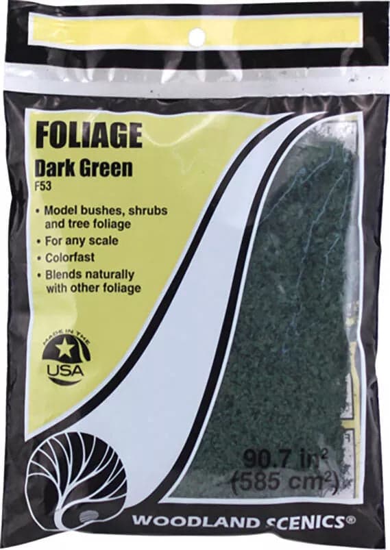 Woodland Scenics F53 N/HO Foliage Dark Green Train Scenery for fpv drones