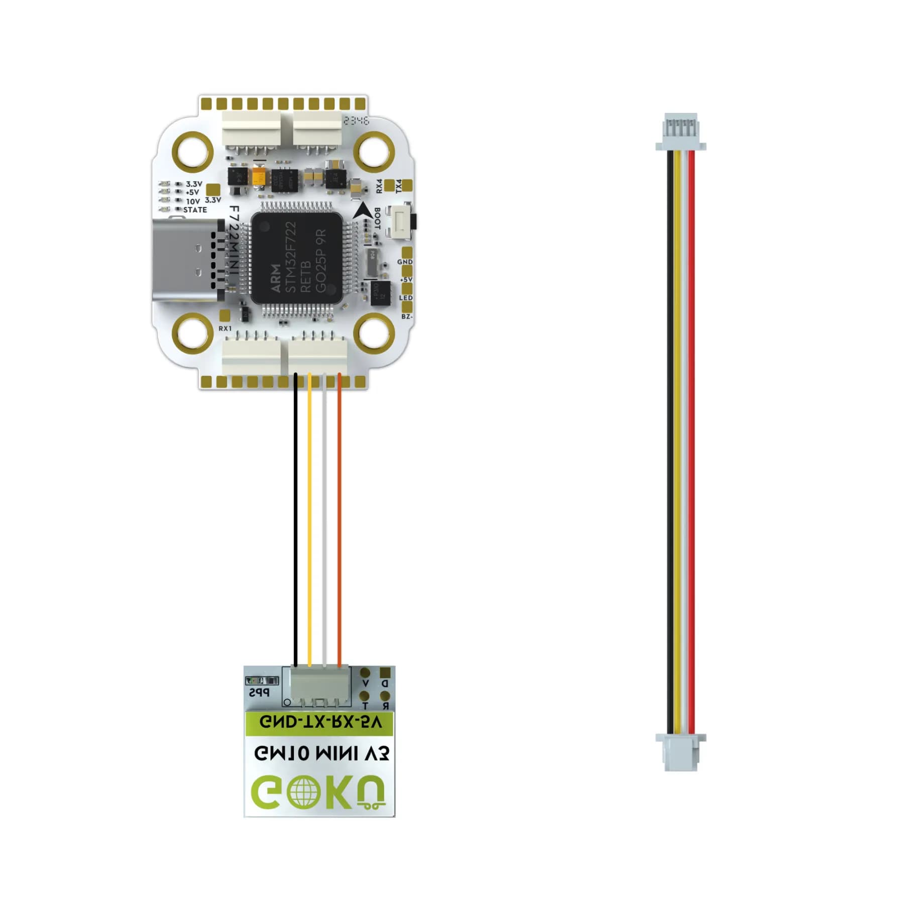 2pc Flywoo JST-SH 1.0mm 4-Pin FC to GPS Connection Cable for fpv drones 6