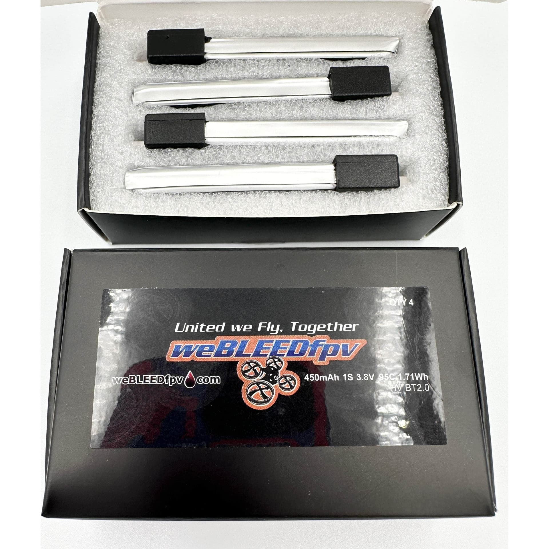 weBLEEDfpv 450mAh 1S BT2.0  LiPo Batteries for fpv drones 1