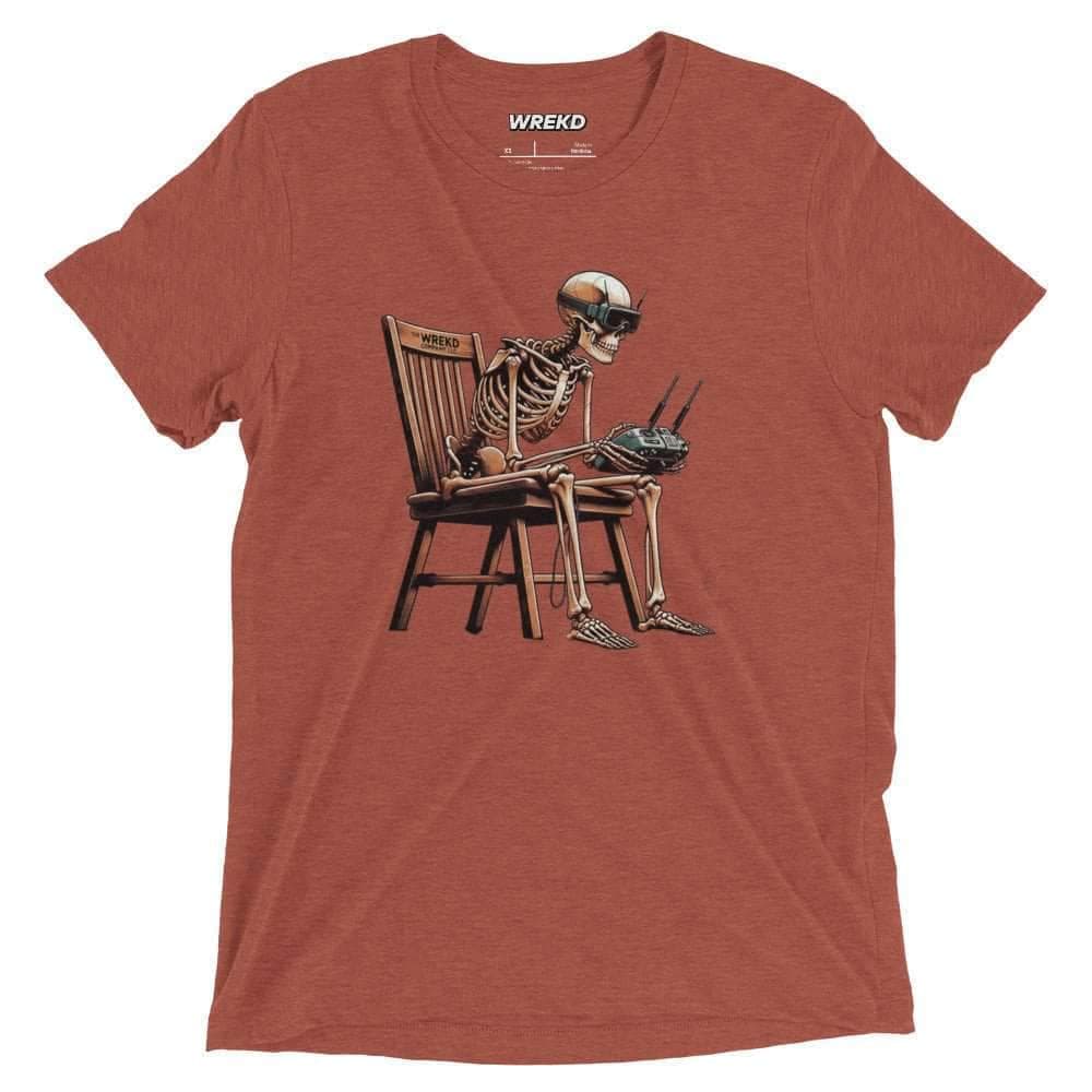 Skeleton FPV Tri-Blend Vintage Fitted Tee by WREKD Co. - Choose Color / Size