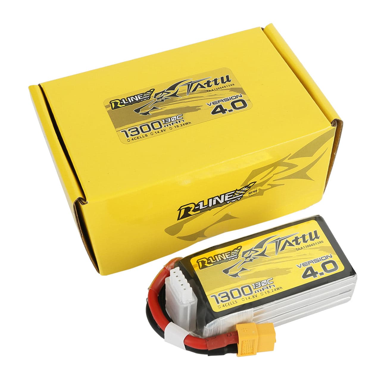 Tattu R-Line Version 4.0 1300mAh 14.8V 130C 4S1P Lipo Battery Pack With XT60 Plug for fpv drones 4
