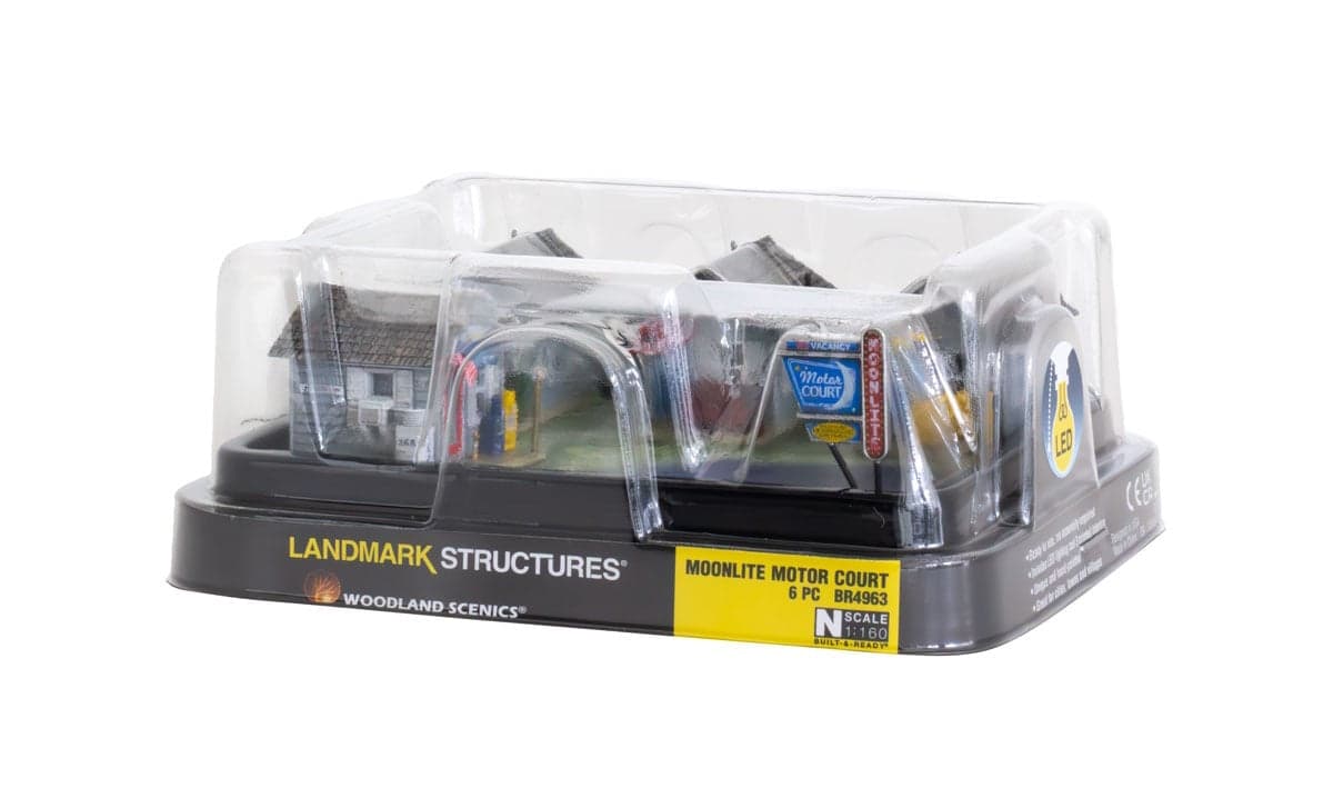 Woodland Scenics BR4963 N Scale Built and Ready Moonlite Motor Court Structure for fpv drones 4