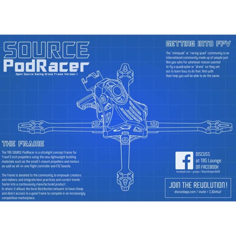 TBS Source Podracer 4" Ultralite Racing Frame for fpv drones 7