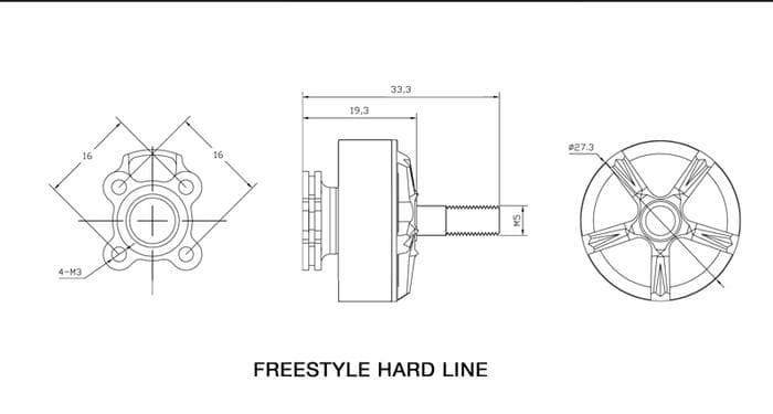XNOVA 2207 Freestyle Hard Line Motor - 2600KV for fpv drones 1