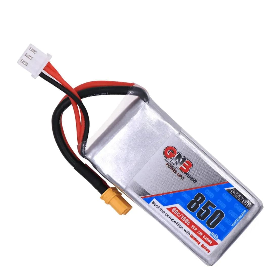 GNB 850mAh 7.4v 2S 80C - XT30 Lipo Battery for fpv drones