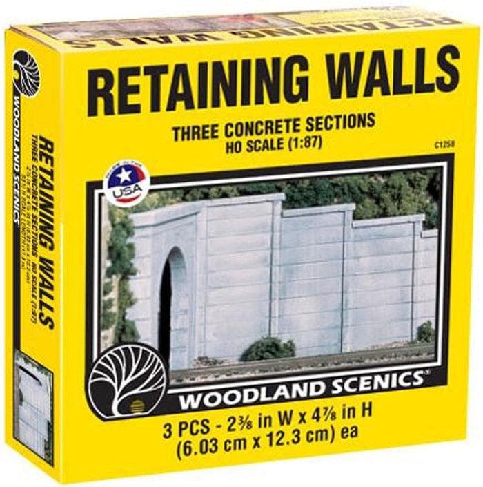 Woodland Scenics C1258 HO Concrete Wing Wall (3) Train Scenery for fpv drones