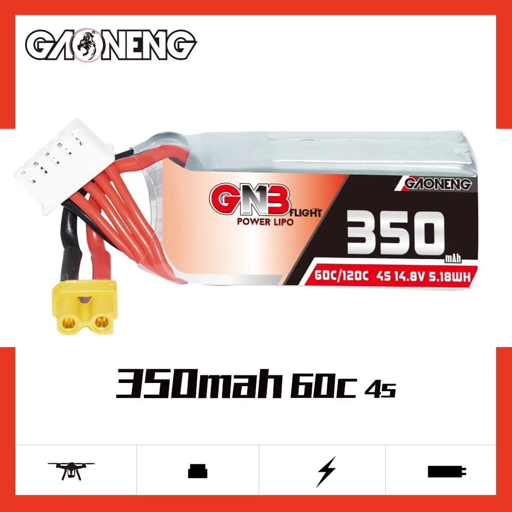 GAONENG GNB 4S 14.8V 350mAh 60C XT30 LiPo Battery [DG]