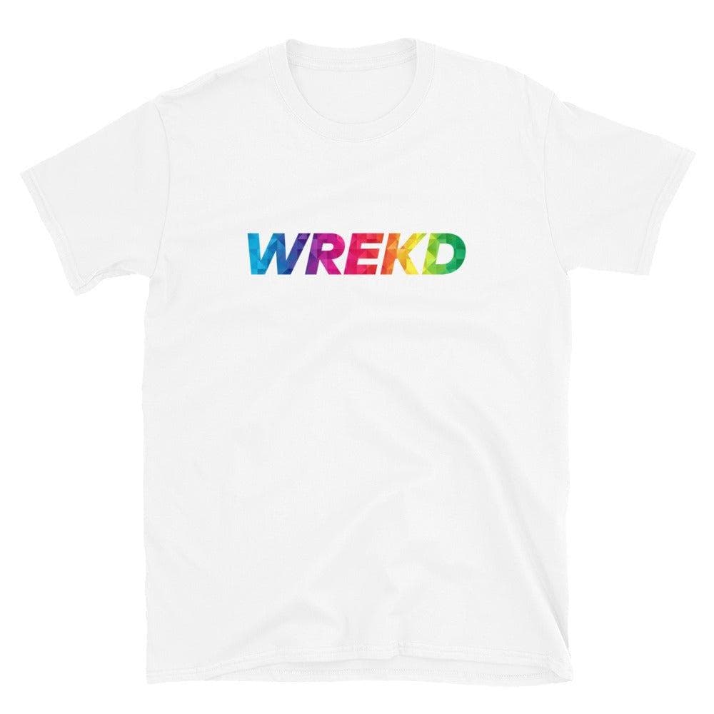 WREKD White Colorful Unisex Logo Tee for fpv drones