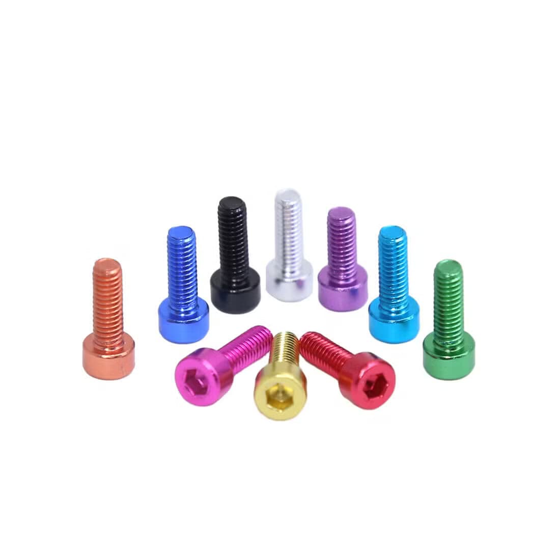 10pc M3X16 7075 Allen Key/Hex Cap Head Bolt Coloured Aluminium Pack for fpv drones