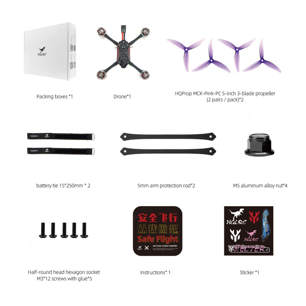 HGLRC Wind5 Lite V2 Racing Drone Elrs2.4G version for fpv drones 1