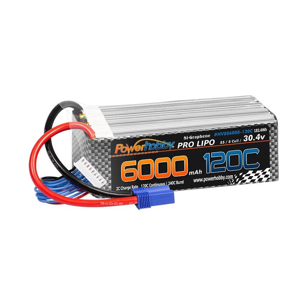 POWERHOBBY 8S 30.4V 6000MAH 120C GRAPHENE + HV LIPO BATTERY W EC5 PLUG for fpv drones 1