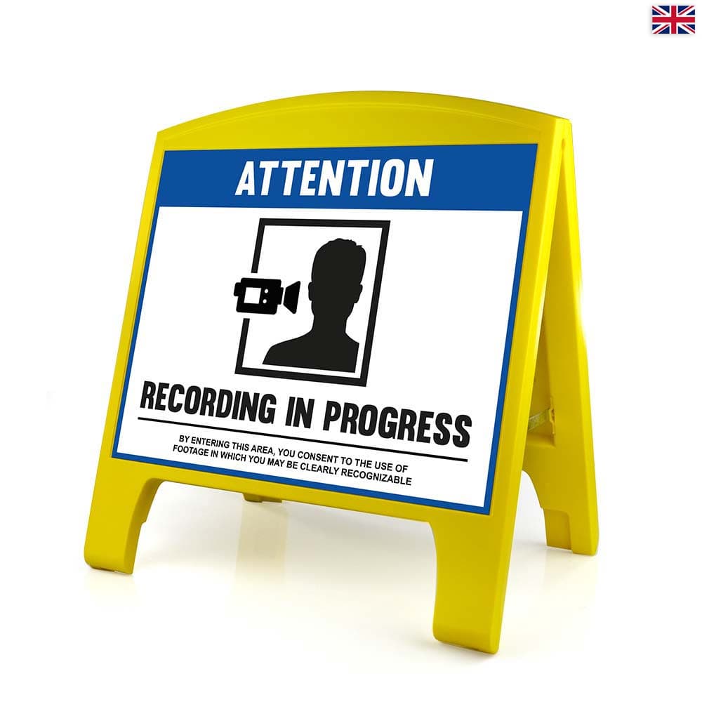 Warning Sign - Large - Recording in Progress - English for fpv drones