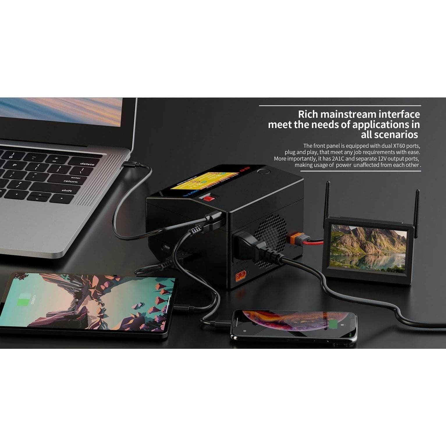 HOTA S6 400W 15A 1-6S Dual Channel AC/DC Smart Charger - Black for fpv drones 7