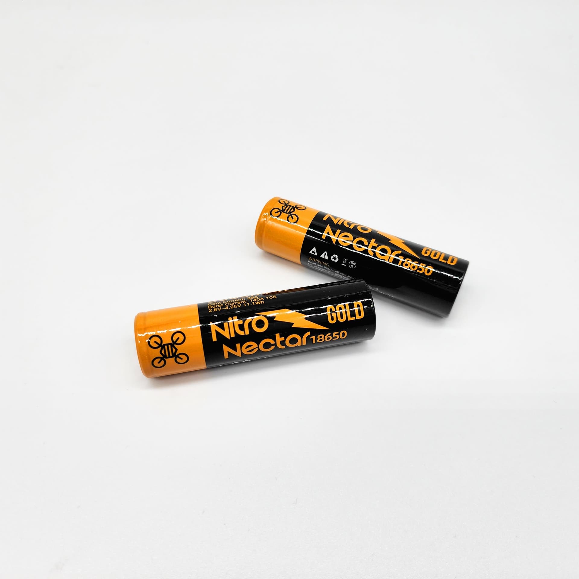 NewBeeDrone Nitro Nectar Gold 3000mAh 1S Tabless 18650 Battery – 2 Pack for fpv drones 2