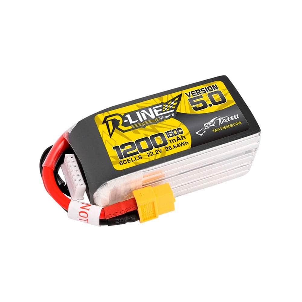 Tattu R-Line Version 5.0 22.2V 6S 1200mAh 150C LiPo Battery - XT60 for fpv drones 1