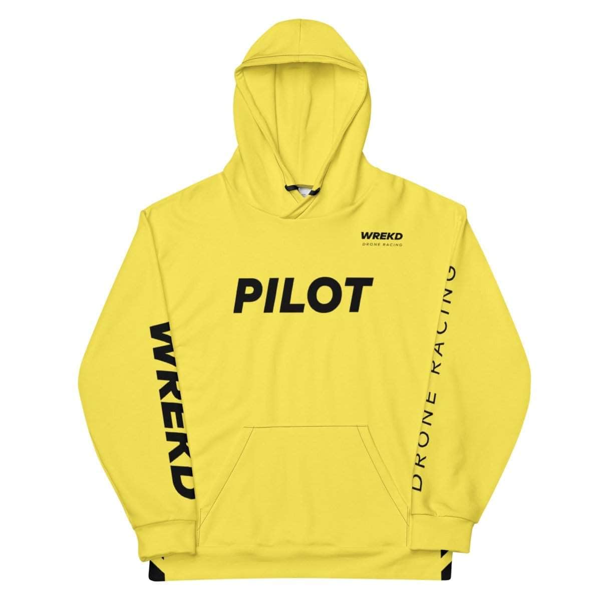 WREKD Drone Racing Unisex Hoodie - Yellow for fpv drones