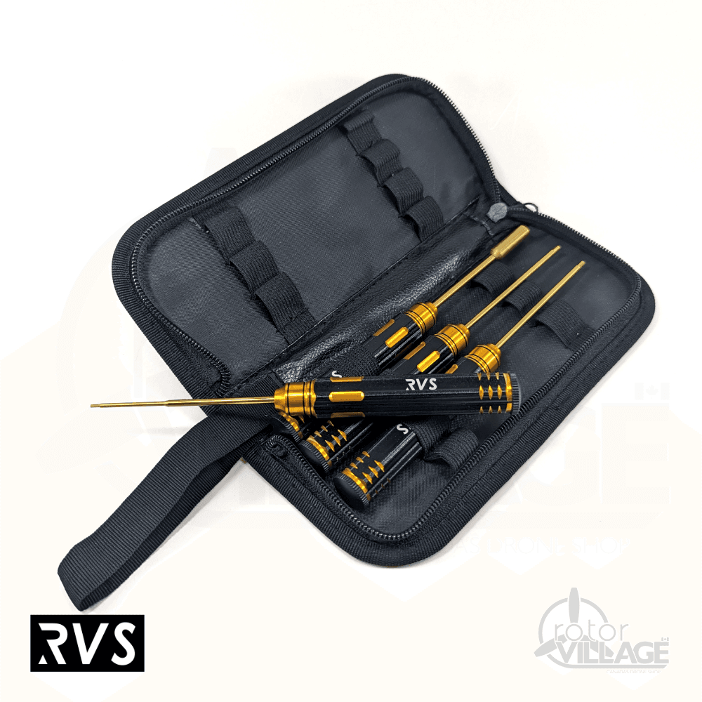 RVS Titanium Plated Driver Tool Kit (with case) for fpv drones 6