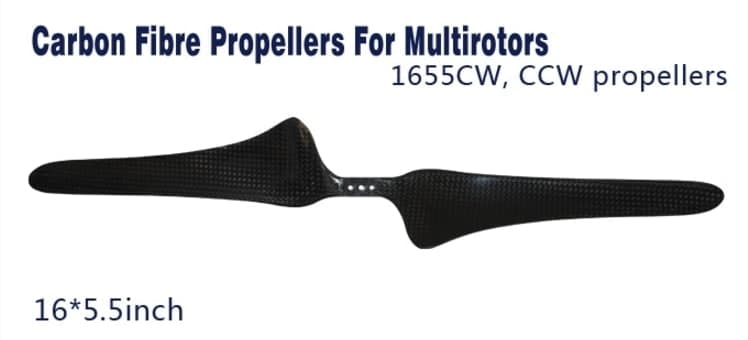 16x55 Carbon Fibre Propellers (Direct Mount) for fpv drones