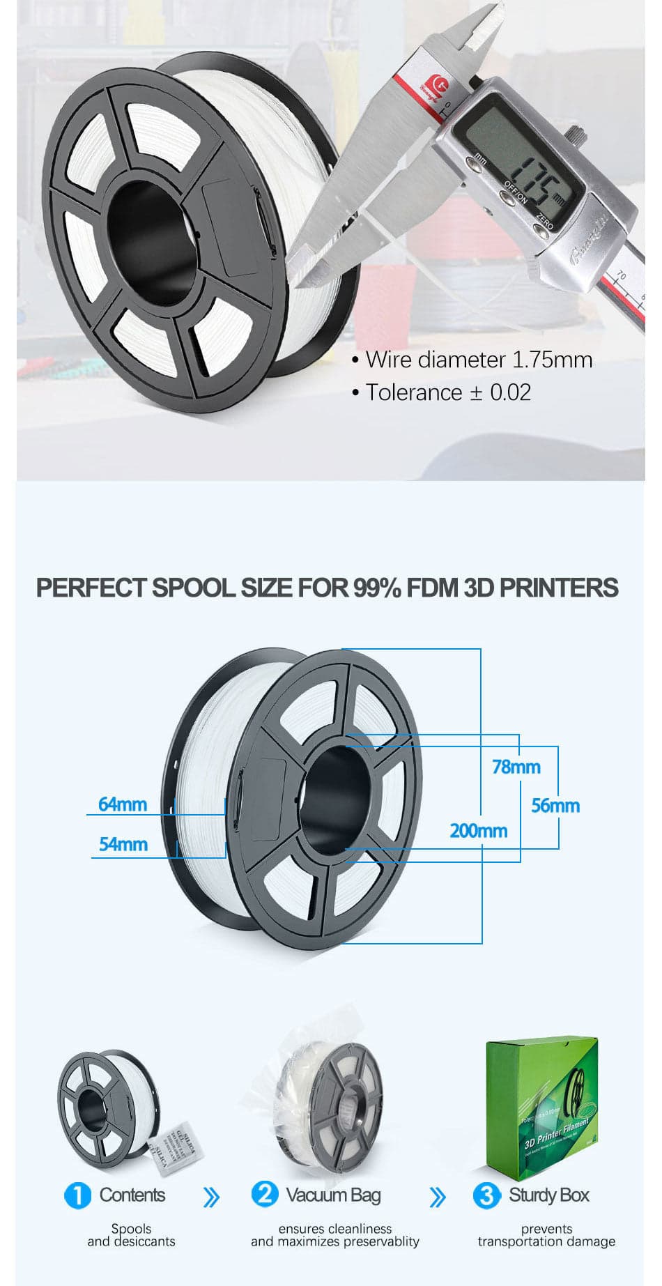 Sunlu PA 6 Nylon Filament 1.75mm 1kg for fpv drones 3