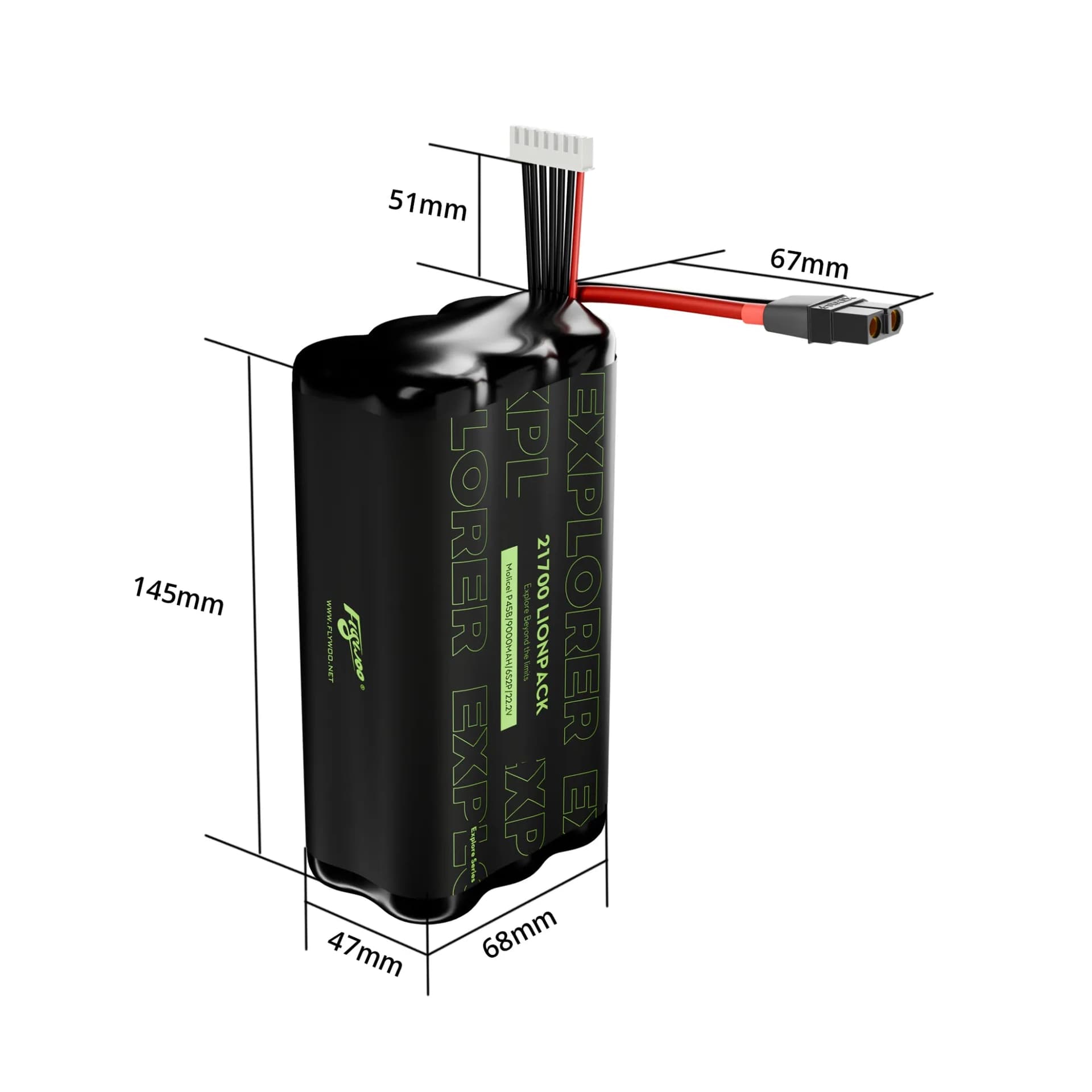 Flywoo Explorer Molicell P45B 21700 6S2P 9000mAh Lionpack Battery for fpv drones 1