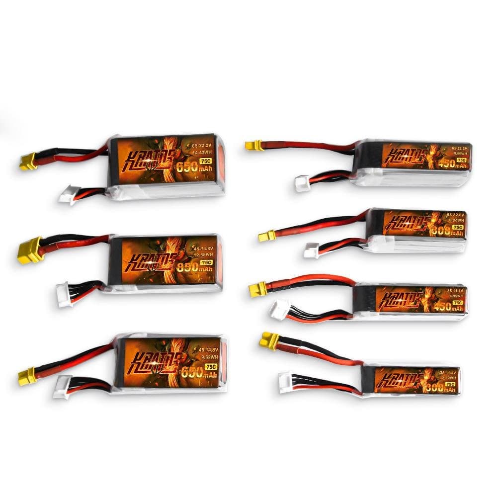 HGLRC KRATOS 6S1P 22.8V 300mAh 75C Lipo Battery with XT30 Plug for fpv drones 1