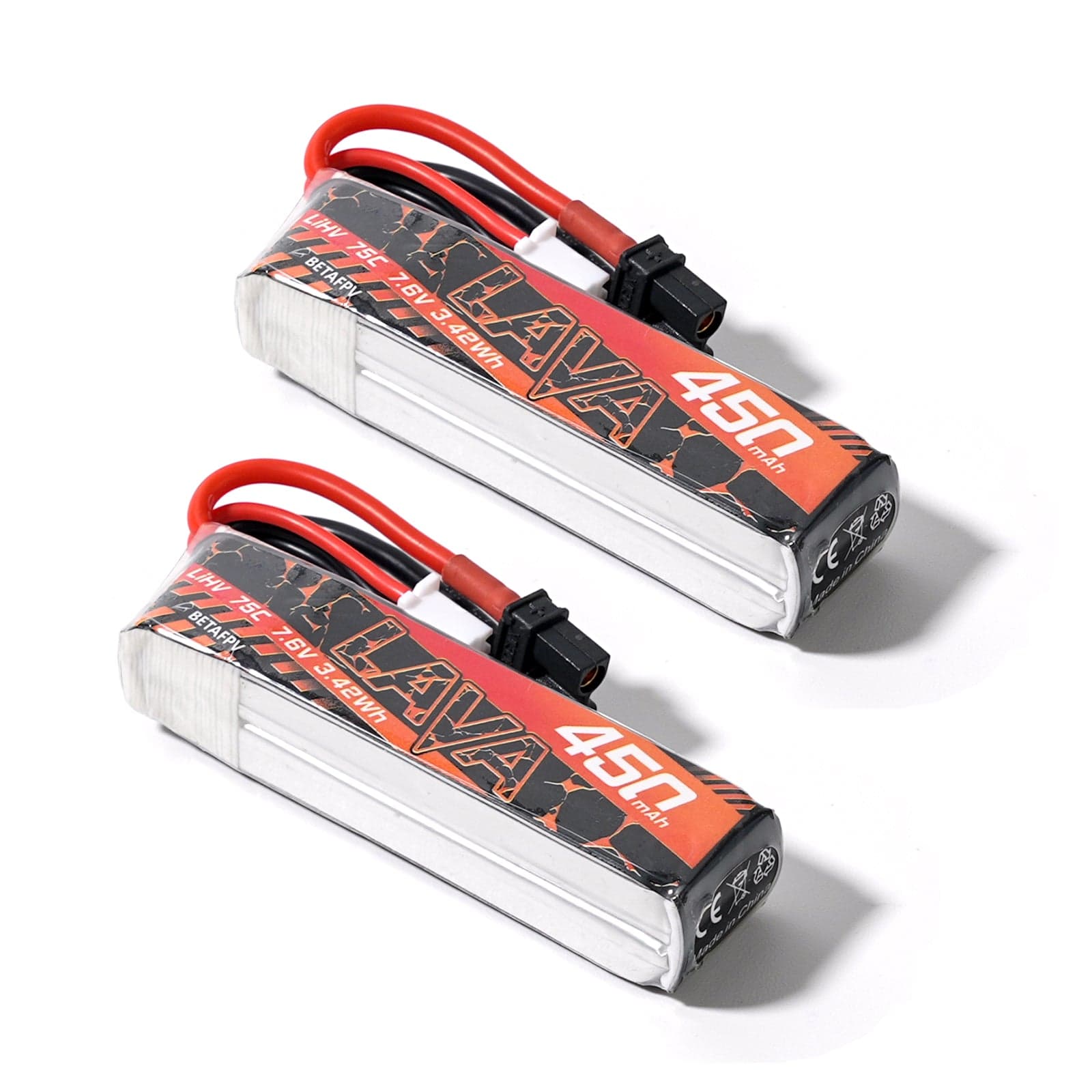 BETAFPV LAVA 2S/3S/4S 450mAh 75C Battery (2PCS) for fpv drones