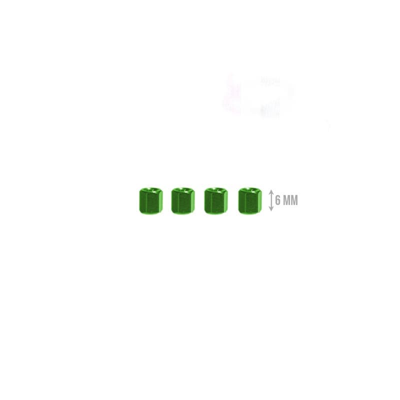 M3 Aluminium Standoffs (4 stuks) - HEX - 6mm - GROEN for fpv drones 1