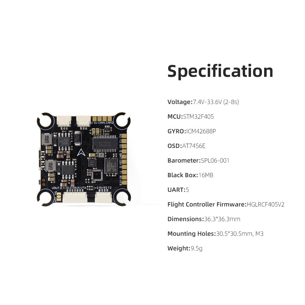 HGLRC F405 8S V1 Flight Controller for FPV Racing/freestyle Drones for fpv drones 2