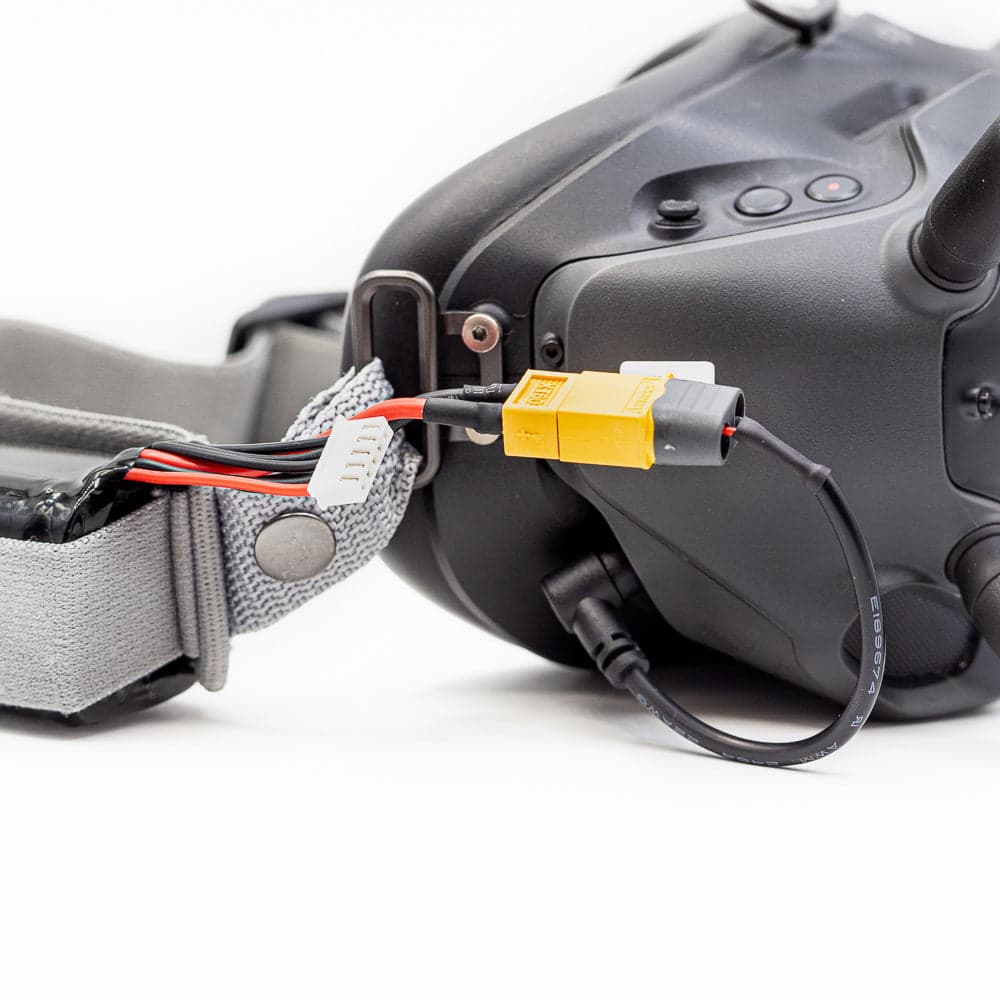 DJI FPV Goggle Power Cable - Short for Strap Mounted Battery (XT60 TO DC) for fpv drones 2