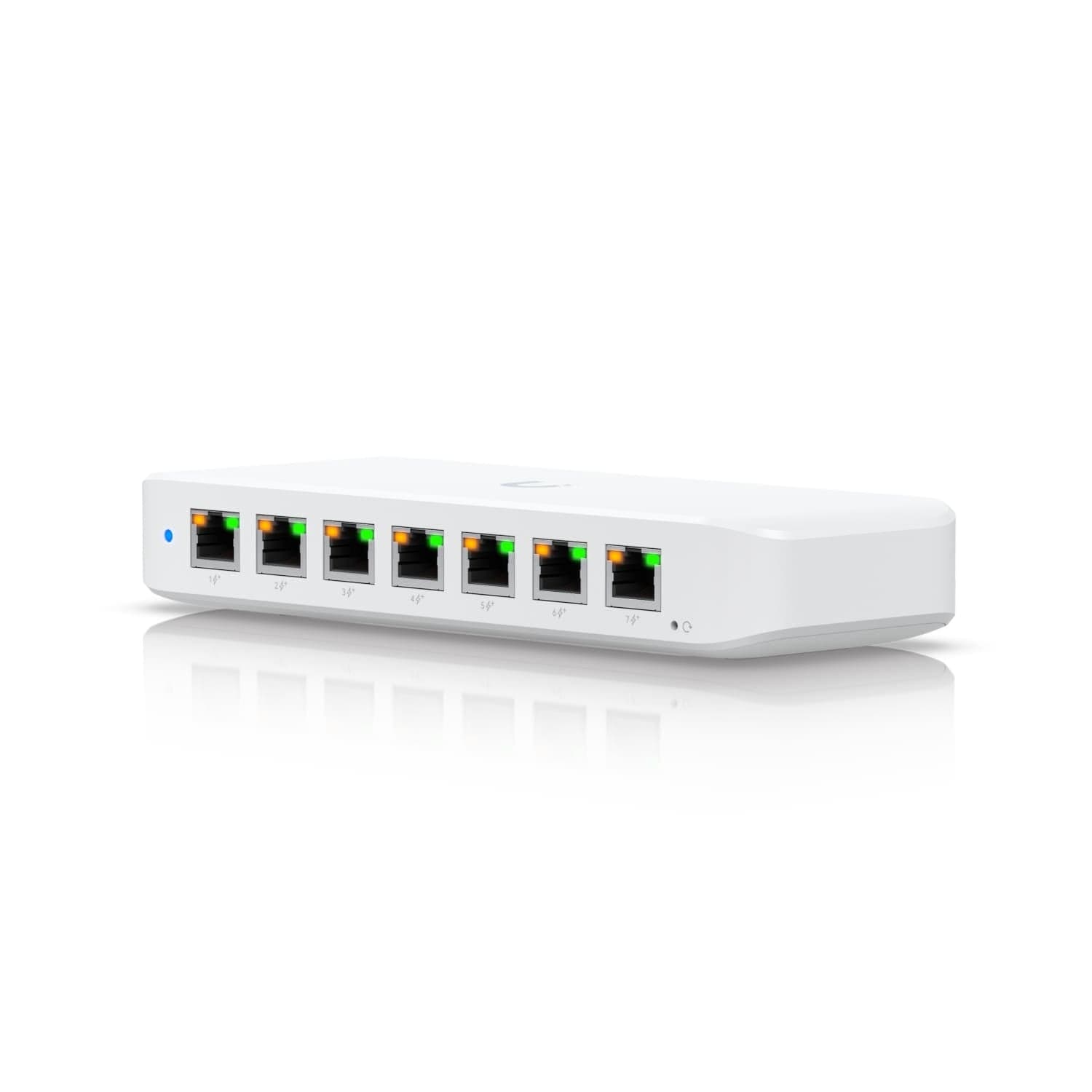 Ubiquiti Ultra 42W, Compact Layer 2, 8-port GbE PoE Switch, Versatile Mounting Options, 7 PoE/PoE+ No Power Supply, PoE++ Input, for fpv drones