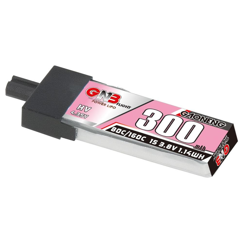 GNB 1S 3.8V HV 300MAH 80C GNB27 Plastic Head LiPo Battery for fpv drones