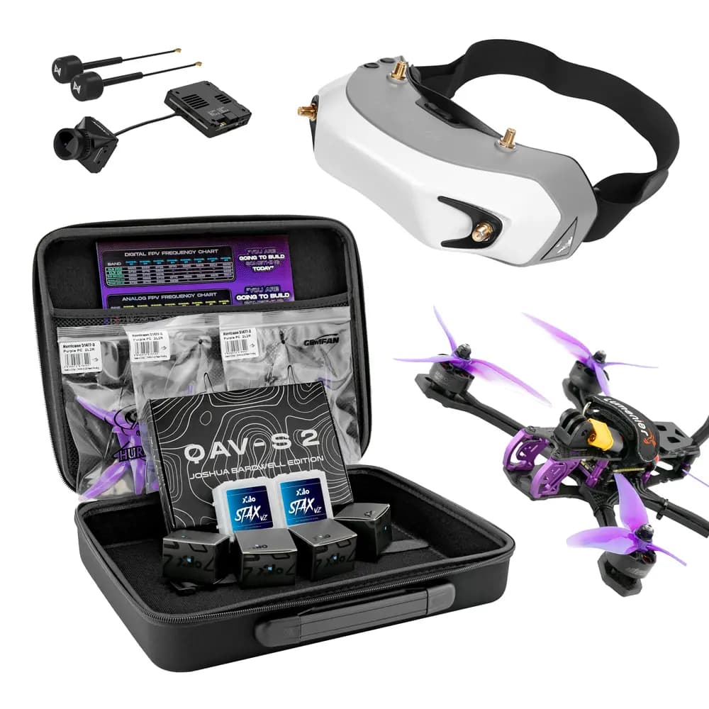 Beginner DIY FPV Drone Bundle - QAV-S 2 Bardwell SE 5" + Fat Shark Dominator HD Goggles + Walksnail Avatar HD Pro