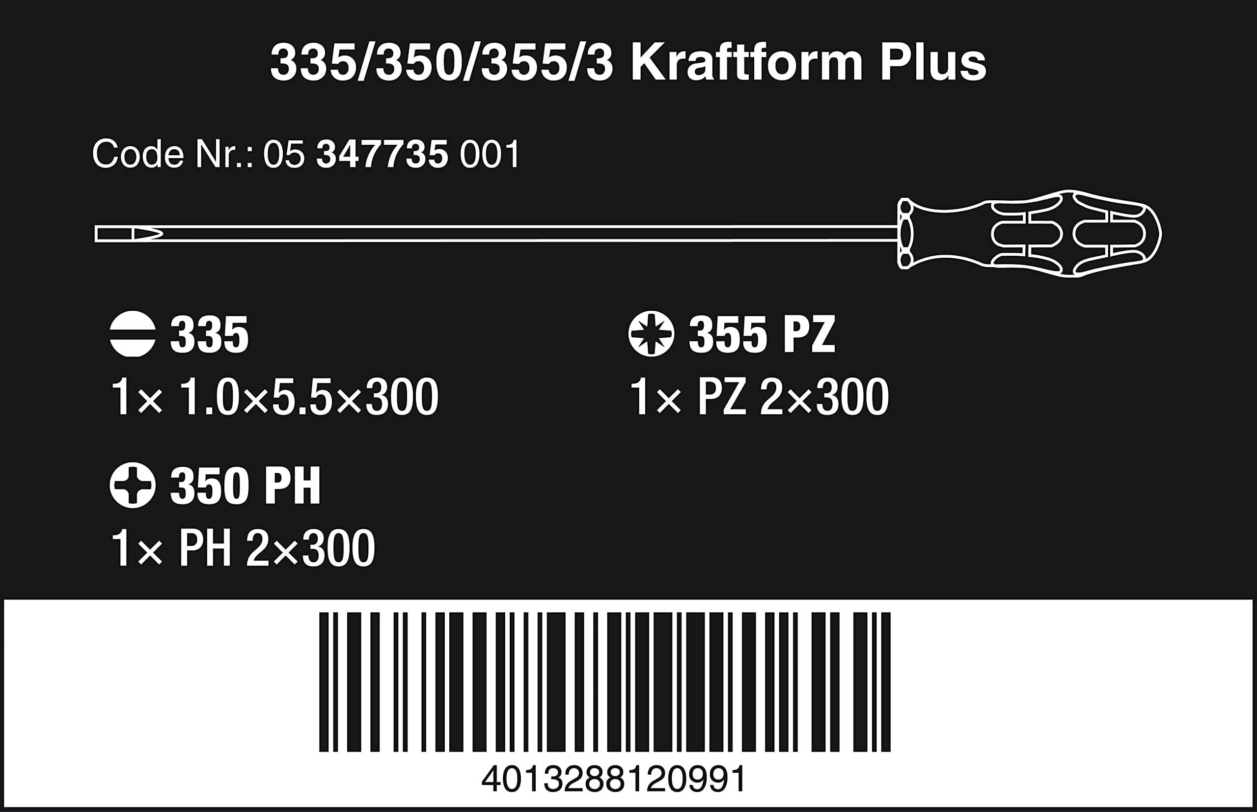 Wera 335/350/355 PH/PZ/Flat Combo Screwdriver Set (Extra Long 3 Pieces) 05347735002 for fpv drones 2