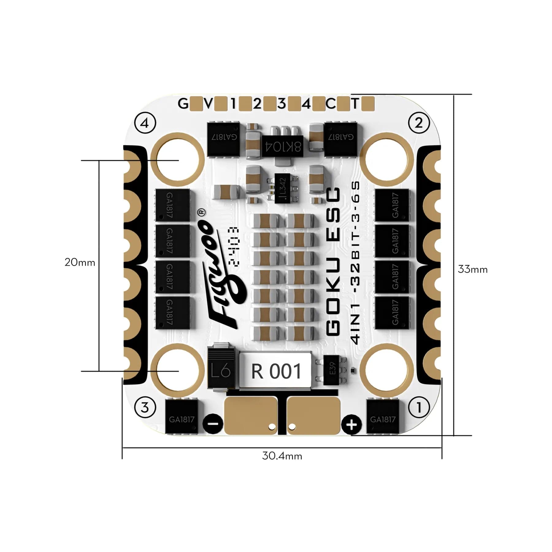 Flywoo Goku F722 Pro Mini V2 45A 32Bit 128K AM32 Stack - 20x20mm for fpv drones 4