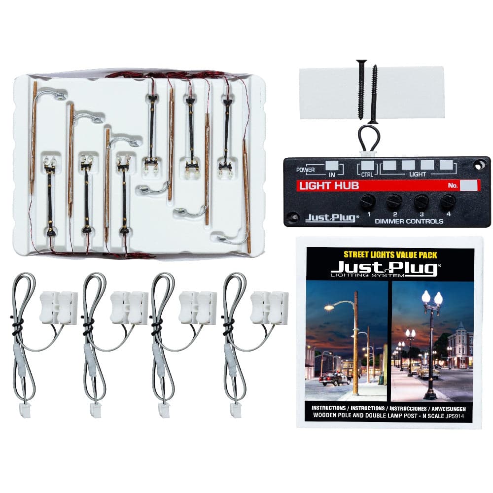 Woodland Scenics JP5914 Wooden Pole & Double Lamp Post Value Pack - N Scale for fpv drones 1