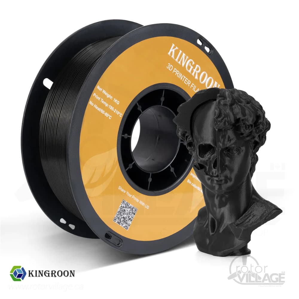 Kingroon PA-CF Carbon Fiber Nylon 3D Filament - 1.75mm - 1KG - Black for fpv drones