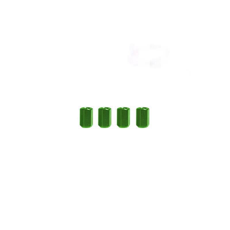 M3 Aluminium Standoffs (4 stuks) - HEX - 10mm - GROEN