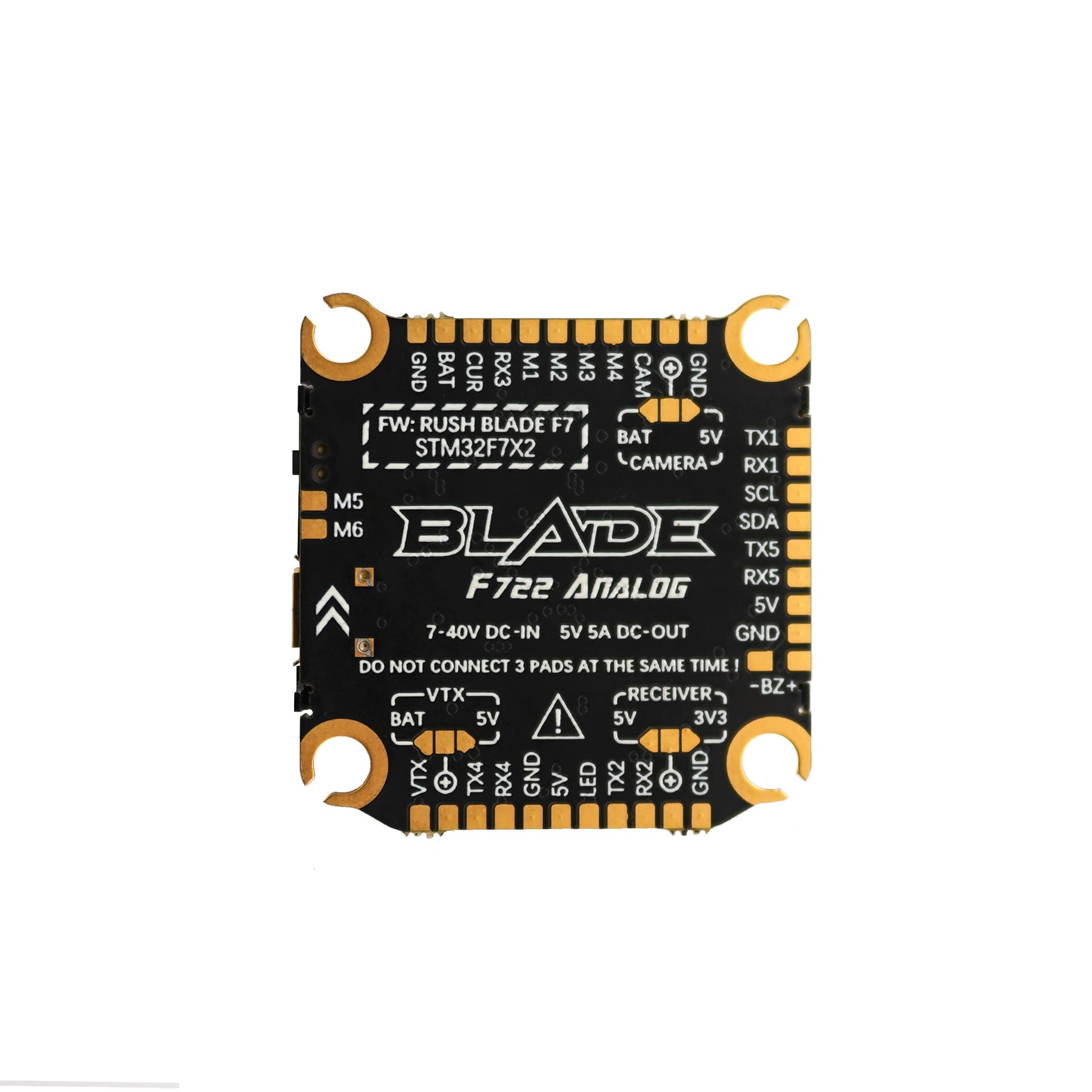 RUSHFPV Rush Blade F722 Analog Stack + Rush Blade Super 3-6S BLHeli_32 60A 96kHz 4in1 ESC & Rush Tank II VTX - 30x30mm for fpv drones 2