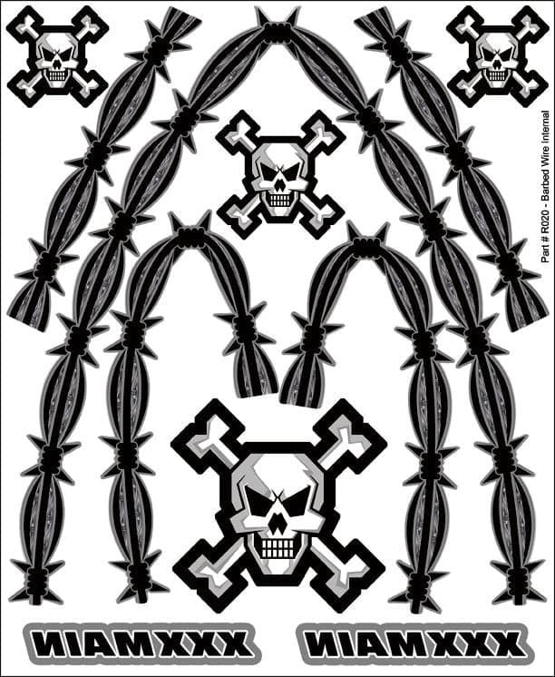 XXX Main Racing XXXR020 Barbed Wire Internal Graphic for fpv drones
