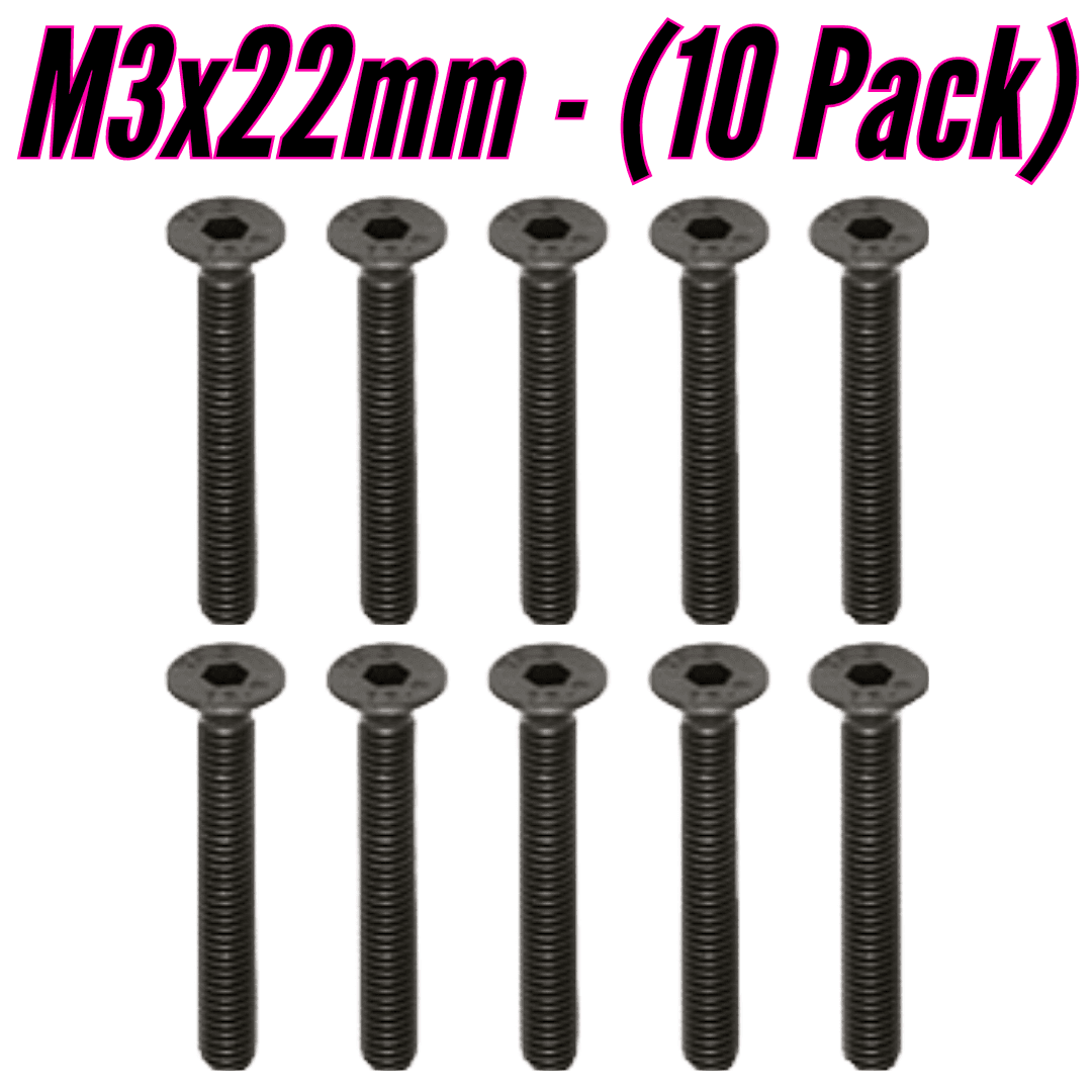 M3×22mm Flat Head Screws - (10 Pack) for fpv drones