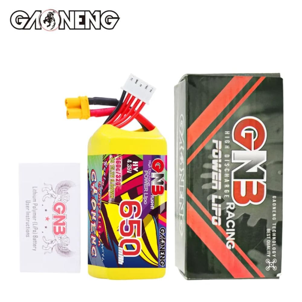 Gaoneng GNB 4S 15.2V 650mAh 160C HV Lipo Battery - XT30 for fpv drones 5