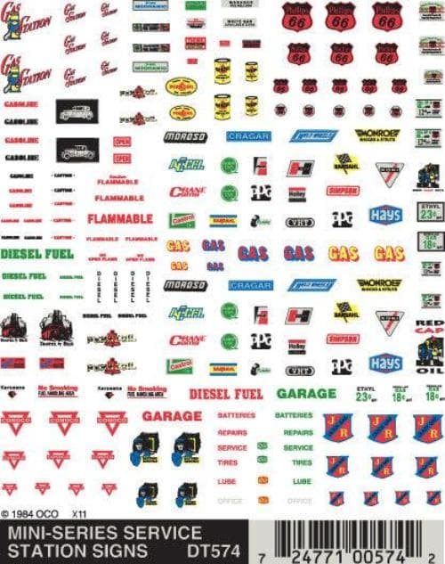 Woodland Scenics DT574 Service Station Signs Train Decal Sheet for fpv drones