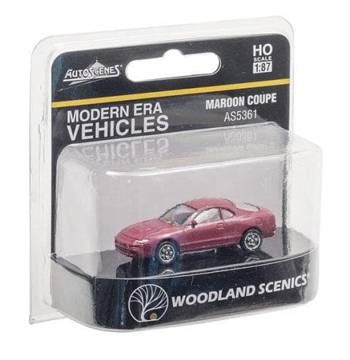Woodland Scenics AS5361 HO Scale Maroon Coupe for fpv drones
